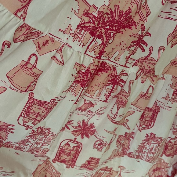 Pink toile smocked house dress - Picture 4 of 4